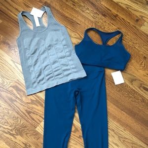 NWT Fabletics capris/tank/sports bra outfit
